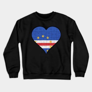 Cape Verdean Jigsaw Puzzle Heart Design - Gift for Cape Verdean With Cape Verde Roots Crewneck Sweatshirt